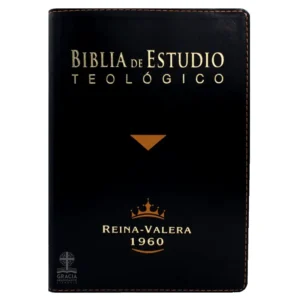 Portada del libro Biblia RV 1960 estudio teologico cuero legitimo negra