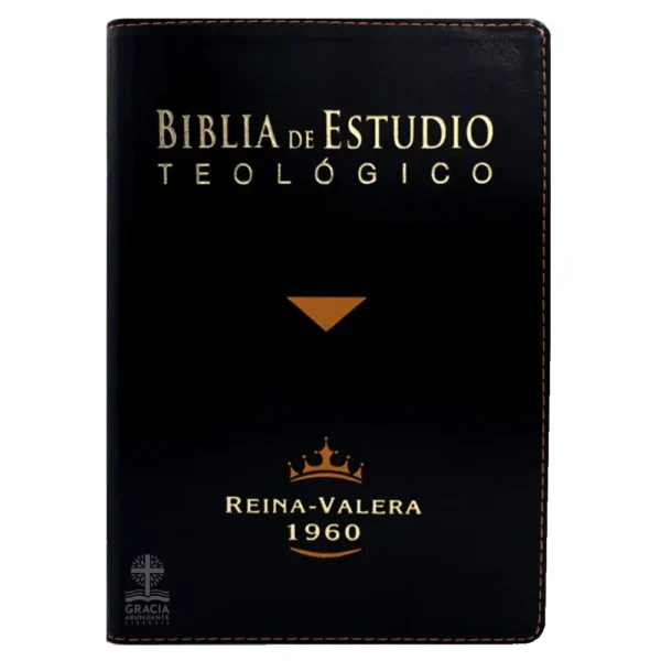 Portada del libro Biblia RV 1960 estudio teologico cuero legitimo negra