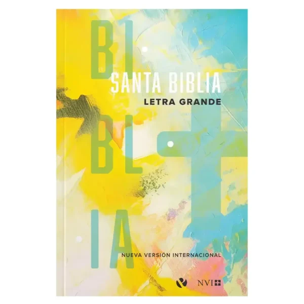Portada del libro Biblia NVI letra grande tapa blanda rústica amarilla