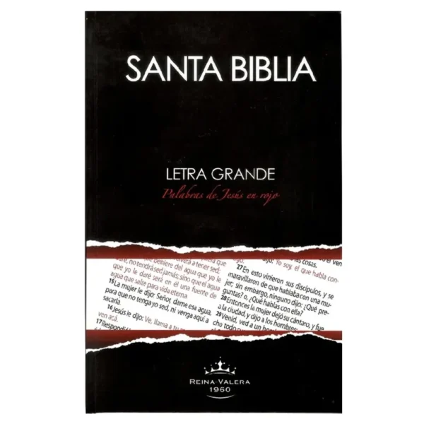 Portada del libro Biblia RV 1960 letra grande concordancia tapa dura negro