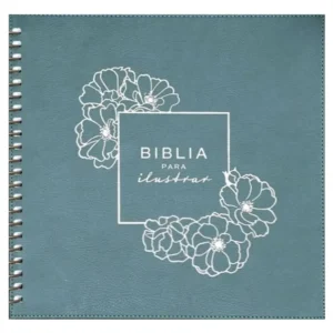 Portada del libro Biblia RV 1960 para ilustrar anillada verde y dorado