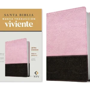 Biblia NTV edición personal - letra grande - sentipiel rosa/café