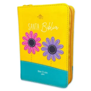 Biblia RVR 1960 tamaño bolsillo con cierre - flores amarillo