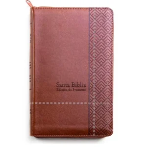 Biblia de promesas VRV 1960 letra grande con cierre - piel café