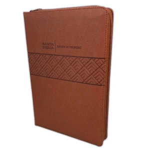 Biblia de promesas VRV 1960 letra gigante con cierre - piel café