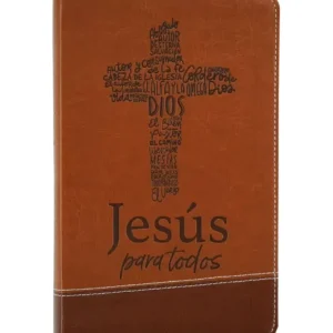 Biblia de promesas VRV 1960 "Jesús para todos" letra grande - piel café