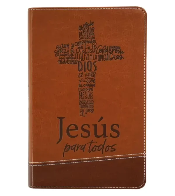 Biblia de promesas VRV 1960 "Jesús para todos" letra grande - piel café