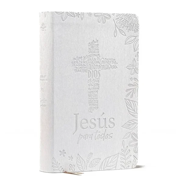 Biblia de promesas VRV 1960 "Jesús para todos" letra grande - piel blanco